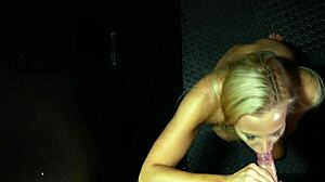 Sophia Swallows Huge Cumshots at Gloryhole