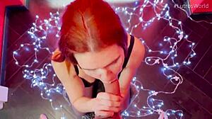 Kaira Love, cute redhead teen 18+, nails passionate blowjob in casting