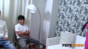 Adela Myers In Cowboy Mode Debuts Threesome With Two Young Guys