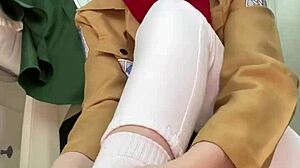 tsunderebean dominates mikasa in this intense scene.