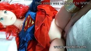 fuck my redhead superman cosplay doll hard! her big tits bounce.