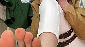 tsunderebean dominates mikasa in this intense scene.