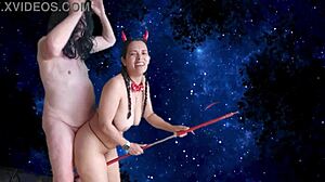 Intense Outdoor Halloween Orgasm