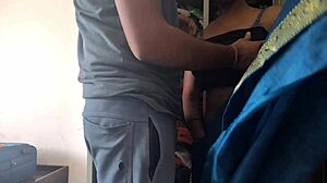 desi maid cleans cupboard with owner