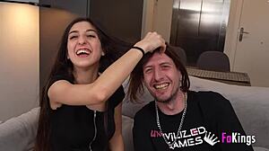 Hey, check young Vanesa Merino eating old cock at casting