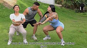 workout routine turns into hot sex with tattooed latina dilan clavijo part 1 - i mean, it's so intense and quickie-like, you know?