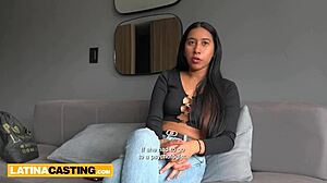 Wow! Sizzling latina mounts monster cock in red lingerie!