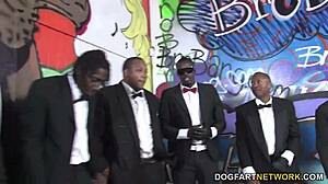 Busty Blonde Cindee Enjoys Interracial Party