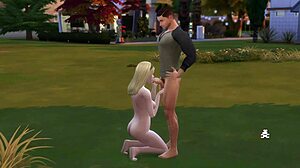 the military guy sneaks into the park for some public outdoor fun with a blowjob