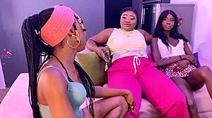 Nigerian lesbians diving into neighbors' wet pussies