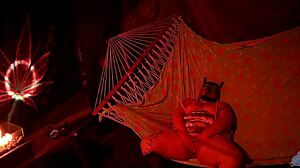 getting frisky in a tent fingering her wet hole in a hammock