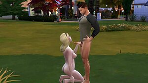 the military guy sneaks into the park for some public outdoor fun with a blowjob