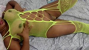 Submissive latina sucks and drools on huge cock