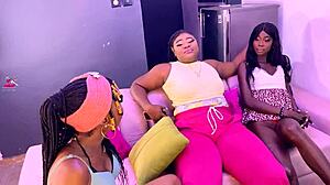 Nigerian lesbians diving into neighbors' wet pussies