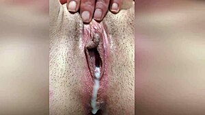 wet creamy squirting orgasm in solo pussy closeups, homemade style