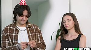 Step Sister Offers Holes for Brother's Birthday in Taboo Scene