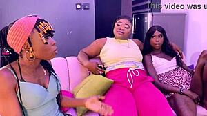 Nigerian lesbians diving into neighbors' wet pussies