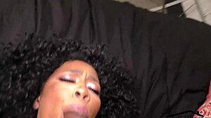 hot ebony threesome with bisexual women taking on one big black cock 😏