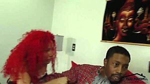 hot ebony threesome with bisexual women taking on one big black cock 😏