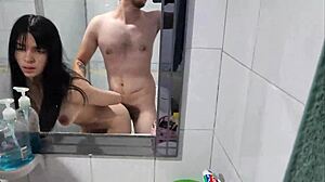 Brutal bathroom sex with hot and sexy Asian Laura in doggystyle