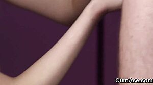 Slutty stunner gets sperm load on her face, swallowing all the jism