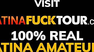 the pretty colombian cutie sucks her roommate's huge cock then rides it anally