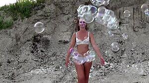 mature crossdresser in see-through bikini