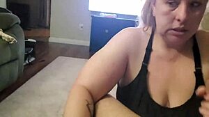 Curvy Blonde Housewife with Huge Tits and Curly Hair Talks Dirty While Sucking Old Cock to Orgasm