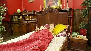 Farrah Fox pleasures the morning wood of a guest in stockings.