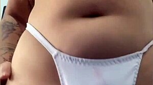 Little Whore Cums on Her Hand While Flashing in Public