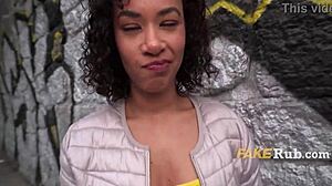 Silly street games turn into outdoor pussy action for cash.