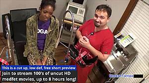 I'm Lotus Lain spreadin' my small tits for Dr. Tampa's humiliatin' physical at university