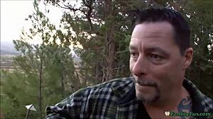 Nervous teen Alison Rey practices blowjob on stepdad for instructions