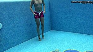 Lady Dee Cute Shy Czech Teen 18+ Swimming Underwater In Pool With Juicy Tight Body.
