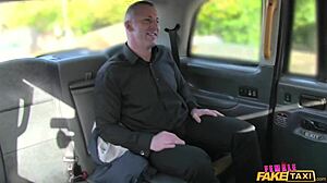 British Milf Rims and Fingers Passenger's Ass in Car