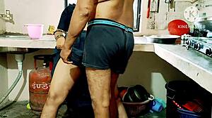 Indian desi mom bent over, taking monster cock hard in kitchen doggystyle!