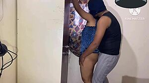 She was preparing to go out but first I milked her