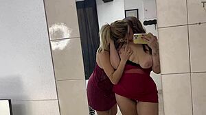 caught bianca masturbating by mirror, couldn’t resist joining in