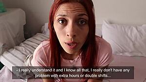 Babysitter Gives Sloppy Blowjob And Fucks Boss For Raise