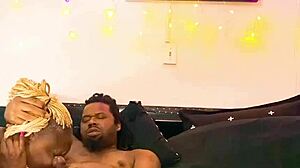 Slut deepthroats monster cock for facial cumshot.