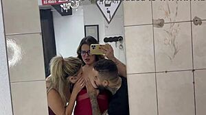 caught bianca masturbating by mirror, couldn’t resist joining in