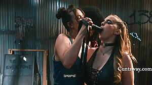 i licked her shaved pussy in group banging with cum