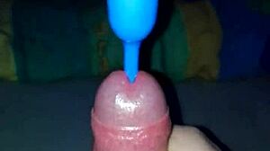 handjob with plugin leads to cumshot in casual chat