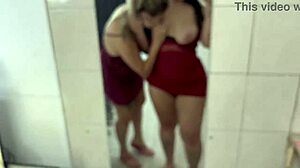 caught bianca masturbating by mirror, couldn’t resist joining in