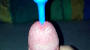 handjob with plugin leads to cumshot in casual chat