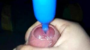 handjob with plugin leads to cumshot in casual chat