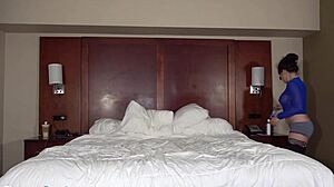 Fitness gilf dives into interracial rimjob action