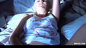 omg, beautiful blonde destiny 18+ gets woken up for rough doggystyle 😍