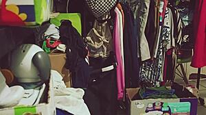 bbw gordita mexicana cleaning the room voyeur style