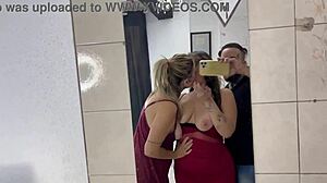 caught bianca masturbating by mirror, couldn’t resist joining in